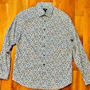 Express Mini Floral Men’s Slim 1MX Button Down Shirt Size Medium